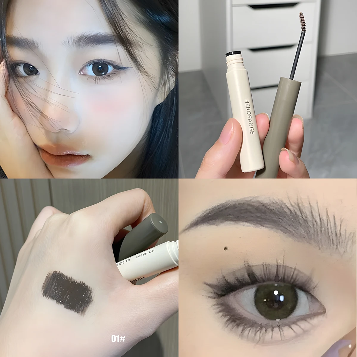 1PCS 4 Shades Eyebrow Gel, Waterproof Long-Lasting Brow Mascara, Smudge-Proof Eyebrow Dye Cream With Natural Styling Finish, Mak