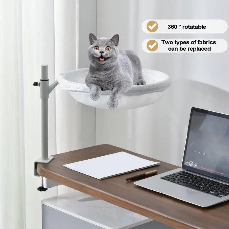 

Desk Nest Cat Bed Desk Mounted Cat Bed Hammock 360 Rotating Nest Pet Supplies With Removable Washable Cover Modern Decor For