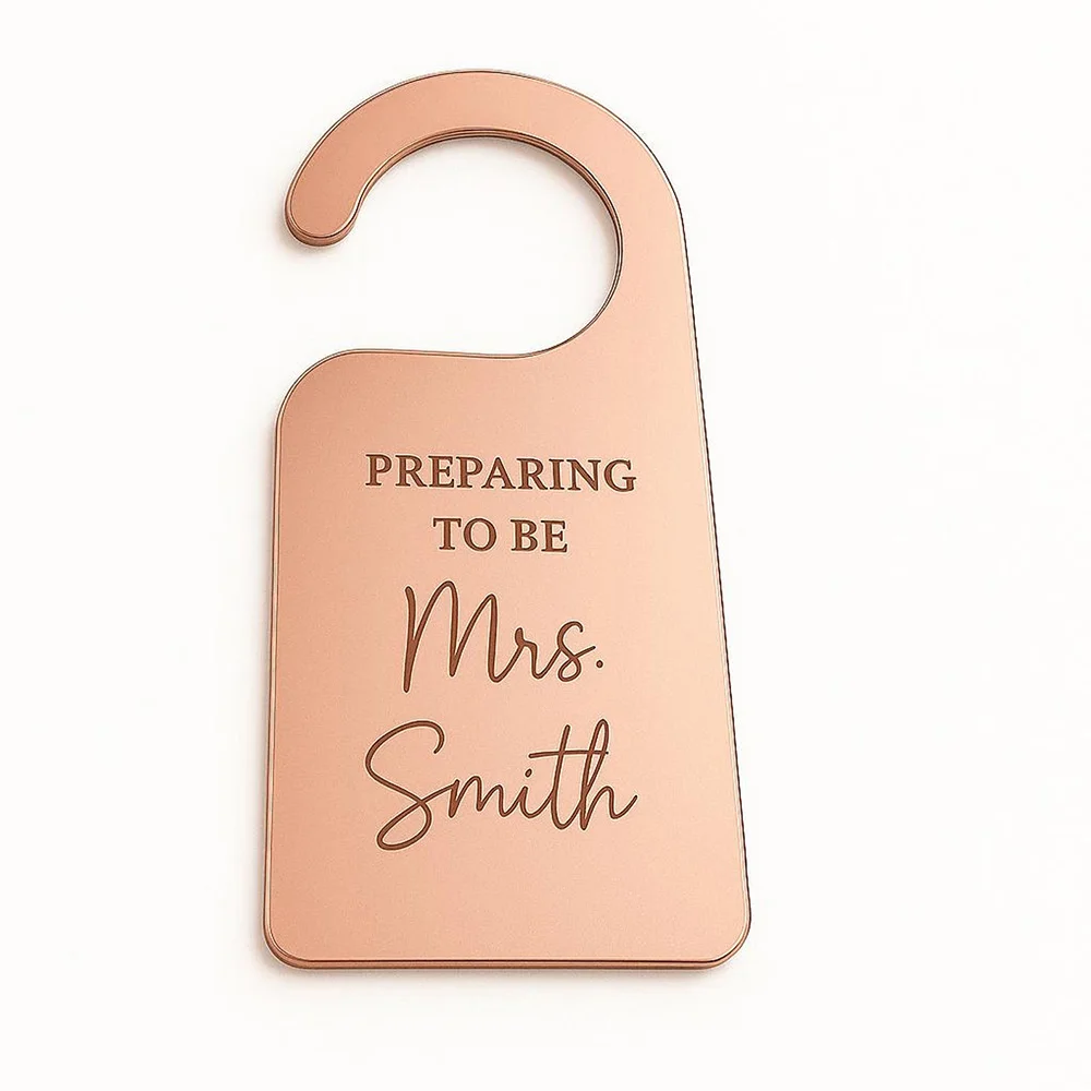 Personalized Bridal Door Decoration Preparing to Be Mrs Bride Getting Ready Sign Door Hanger Wedding Sign Wedding Morning Gift - view 5