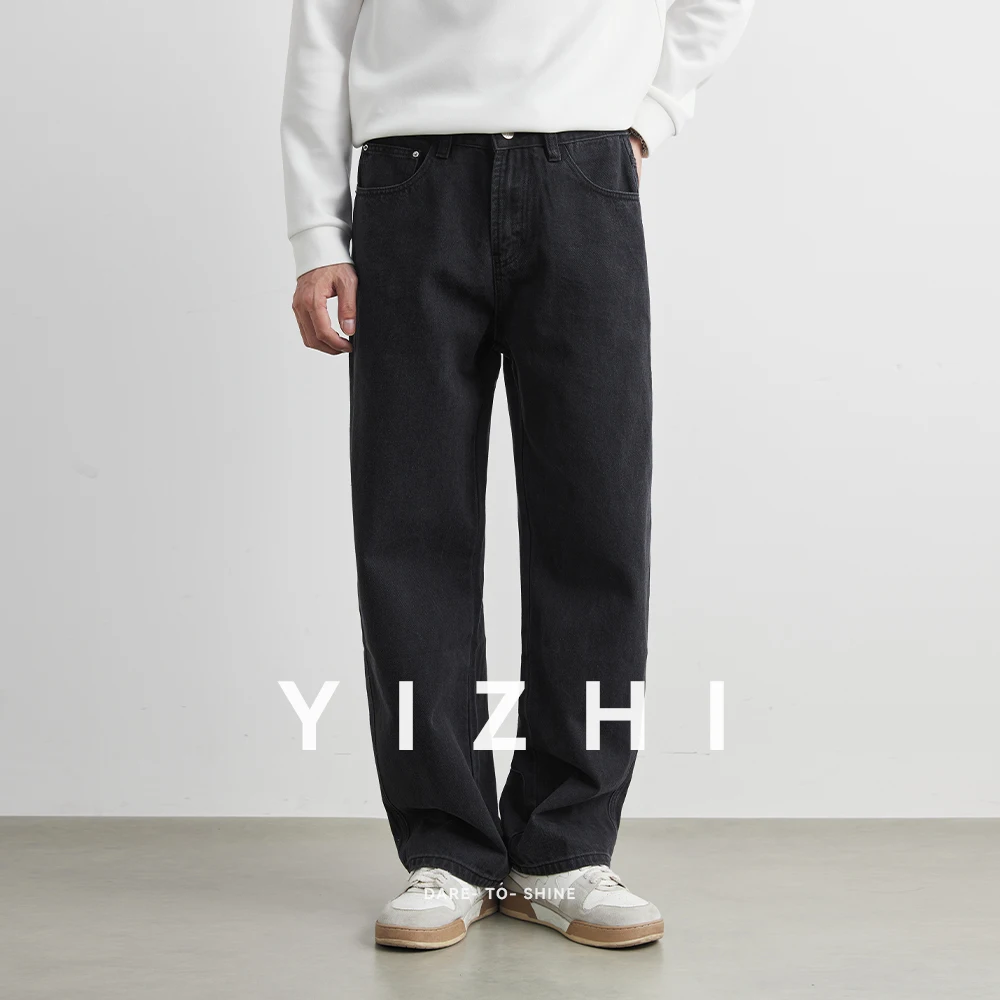 2025 New Autumn Jeans Men Black Casual Baggy Trousers Classic Straight Comfortable Wide Denim Trousers Male Brand Clothing