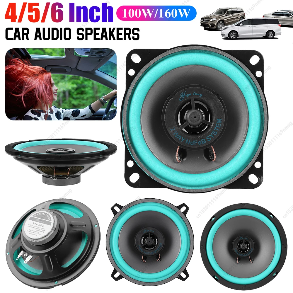 Altavoz Universal para Auto de 4/5/6.5 Pulgadas, 100W/160W, HiFi, Coaxial, Subwoofer, Sensibilidad 92dB, Audio para Auto, Música Estéreo, Altavoz de Rango Completo
