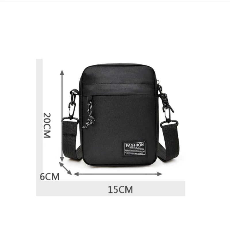 Men's bag, available in single shoulder or cross-body design, suitable for daily use during school. Made of nylon material.