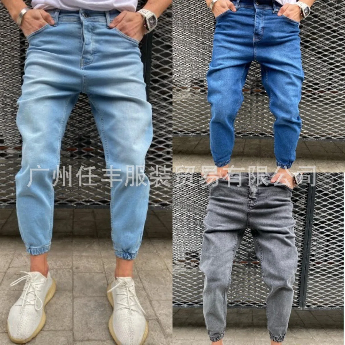 Jean crayon vintage pour hommes, pantalon skinny délavé, poches en denim décontractées, surintendant ser, taille moyenne, braguette à fermeture éclair, monochromatique, longueur de rinçage, 2024