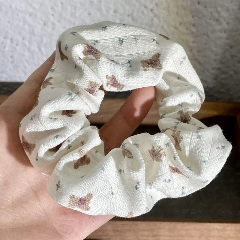 Bär Haarband Cartoon Niedlich Dickdarm Ring Gestrickte Stirnband Seite Pferdeschwanz Haar Zubehör Haar Seil – Detail 10