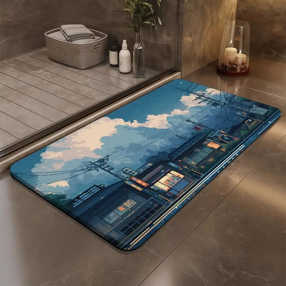 

The Ship Docks Floor Mat Bathroom Soft Diatomaceous Mud Floor Mat, Bathroom Absorbent Foot Mat, Toilet Sink, Bedroom Mat, Carpet