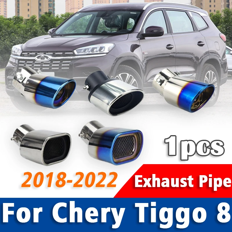 

1Pcs Stainless Steel Exhaust Pipe Muffler Tailpipe Muffler Tip For Chery Tiggo 8 2018 2019 2020 2021 2022 Car Accessories