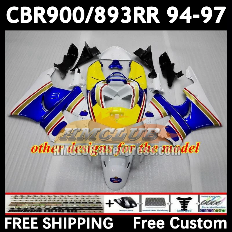 Fairing Kit For HONDA CBR900 CBR893 RR CBR 900 893RR CBR900RR 72No.13 CBR893RR 94 green white 95 96 97 1994 1995 1996 1997 Body