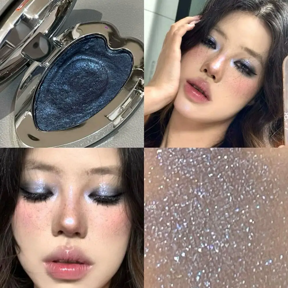 Paleta Cieni do Powiek Perłowe Dymne Punkowe Zielono-Lawendowo-Niebieskie Diamentowe Metaliczne Efekt Ziemniaczanej Purée Brokatowy Rozświetlacz do Makijażu