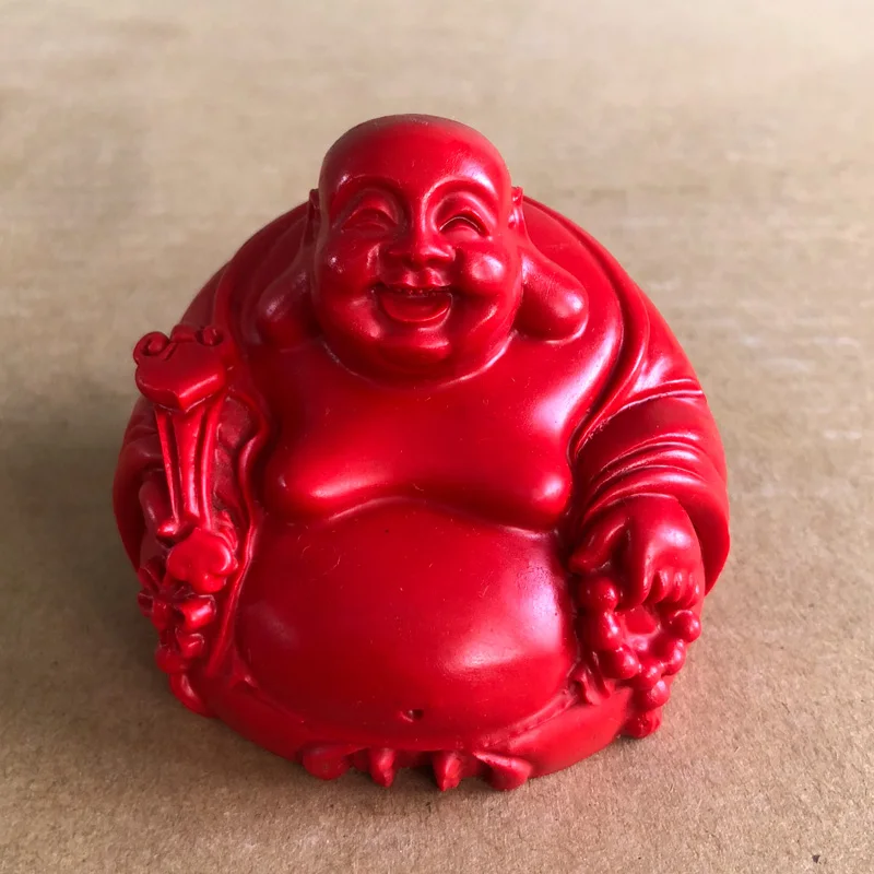 Authentic Red Vermilion Sand Ruyi Mini Sitting Car mounted Medicine Buddha Desktop Ami