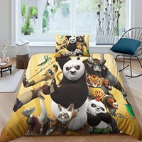 Kung Fu Panda Duvet Cover Pillowcase Panda Bedding Set Adult Girls Boys Bedroom Decoration Gift Single Double Large Size