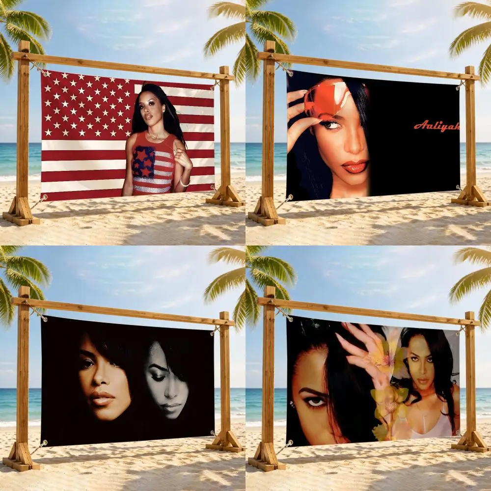 A-Aaliyah Actor Flags Flag Tapestry Outdoor Decor Flaga Decorative Home Objects Barber Shop Decoration