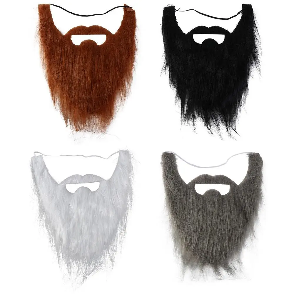 Barba grande, barba Artificial, barba falsa realista, pelusa larga, barba falsa de Halloween, bigote falso hecho a mano, accesorios de fiesta