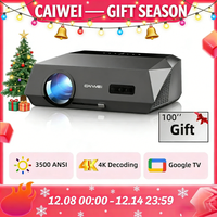 CAIWEI A10Q 4K Google Certified Projector 1080P Full HD Auto Focus High Brightness 3500 Ansi WiFi6 Beam Projectors Home Theater
