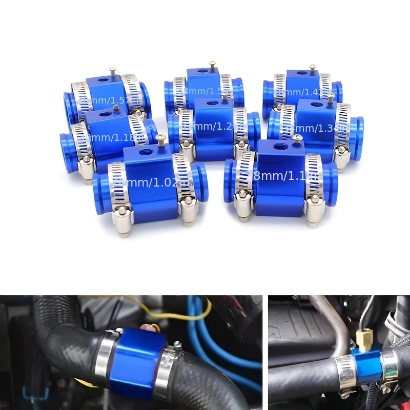 Universal Turbo Coolant Temp Sensor T Fitting Alu 3-Port Leakproof Adapter Kit W/Clamps & Signal Connector