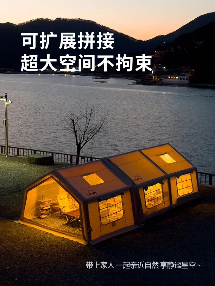 FOR Outdoor camping inflatable tent vinyl canopy is free of two bedrooms and one living room