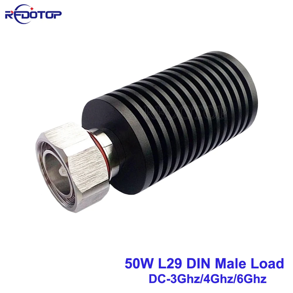 

50W L29 DIN Male Plug 3Ghz/4Ghz/6Ghz RF Coaxial Termination Dummy Load 50 Ohm Connector Socket Brass Straight Coaxial RF Adapter