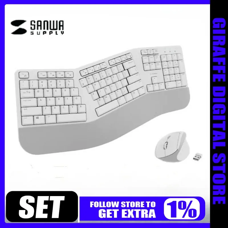 

Japan Sanwa Yamayam Wireless Keyboard Mouse Set Long Battery Life Ergonomic Design Laptop Desktop Office Bluetooth Set Kit Gamer