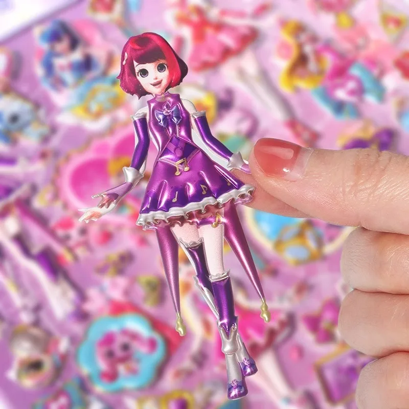 Em estoque adolescente bonito princesa magia vestir-se 3d bolha adesivos menina brinquedos crianças bebê colar pintura