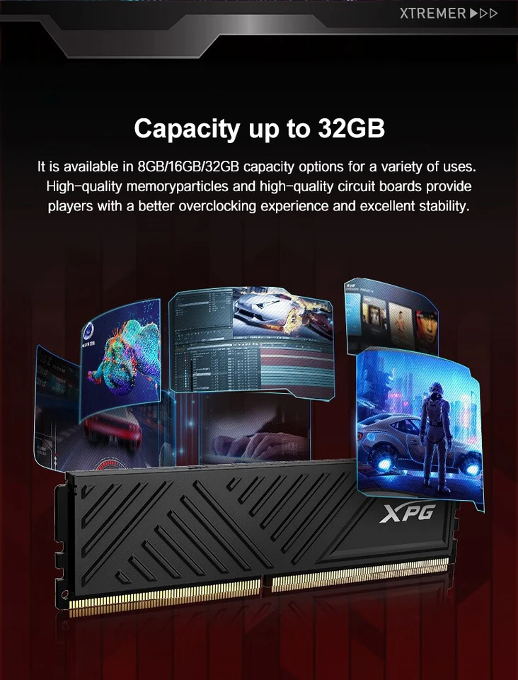 ADATA XPG DDR4 Memory Module with Heatsink 8GB 16GB 3200MHz Single