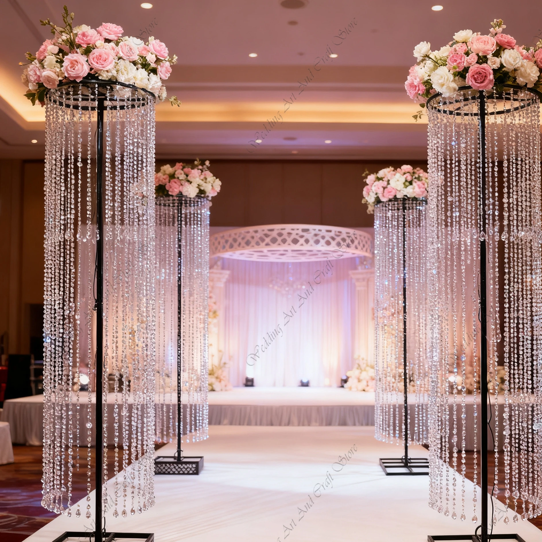 6pcs f30 Adjustable 1.5-3M Party Stage Decor Pipe Iron Curtain Gauze Backdrop Rack Pipe Wedding Stage Guide Props ivy522