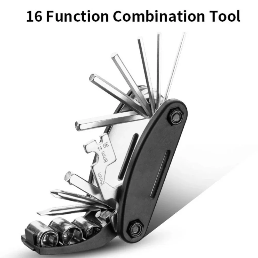 16 In 1 Mountain Bike Portable Socket Multipurpose Hex Spoke Wrench Multi Tool Sets Screwdriver Motorcycle cycle Repair Tool Kit