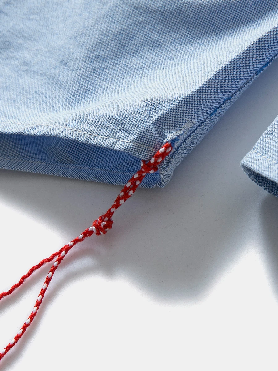 Tissu de bœuf décontracté irt pour hommes, corde en coton, décoration en pur coton rétro japonais, Long col Sve arp couleur