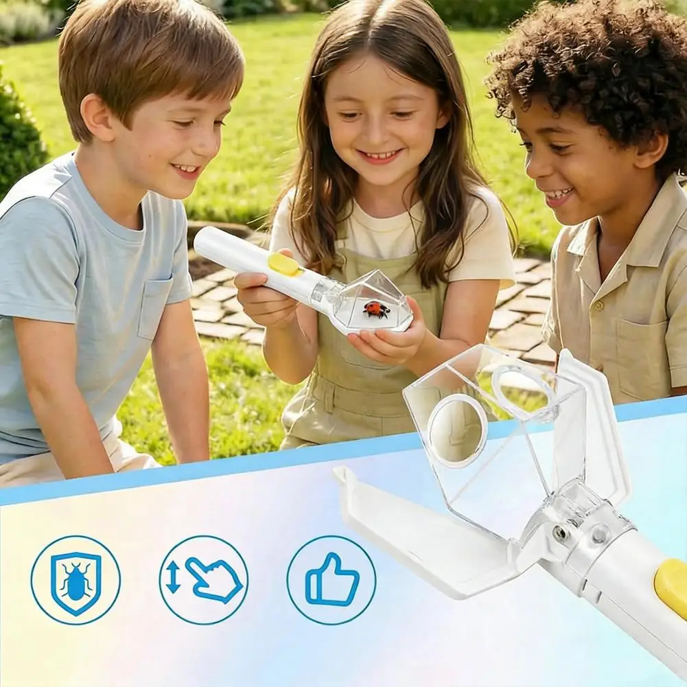 Handheld Insect Viewer Catcher Clear Window Non-contact Quick Release Magnifier Tool for Outdoor Exploration Bee Butterfly Catch