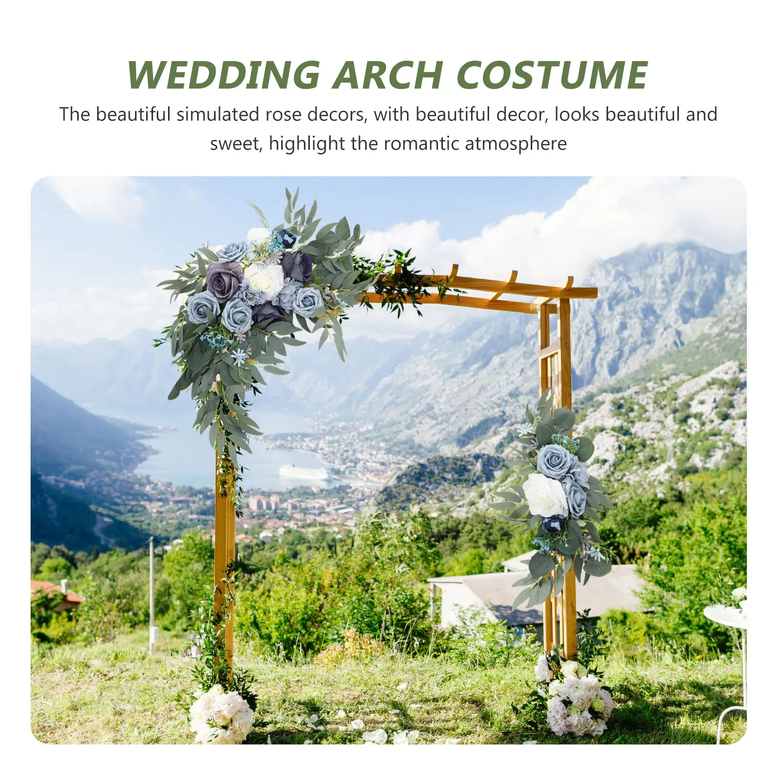 

2Pcs Fake Rose Decors Beautiful Artificial Flower Adornment Long-Lasting Indoor Outdoor Wedding Party Scene Decoration Supplies