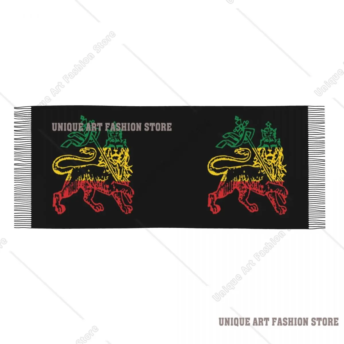 موضة أسد يهوذا العلم إثيوبيا الملك سيلاسي الراستا شرابة وشاح المرأة شتاء خريف دافئ شال التفاف الإناث إثيوبيا الأوشحة #5