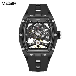 MEGIR Original Fashion Men Watches Automatic Mechanical Steel Case Sport Skeleton Wristwatch Waterproof Clock Reloj Hombre 2242