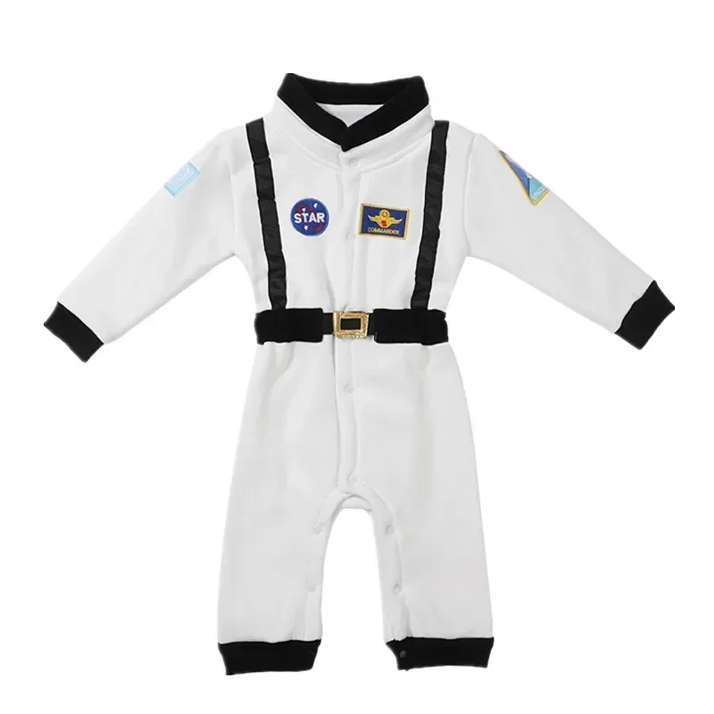 Toddler Astronaut Cosplay Bodysuit Embroidered Patterns Intergalactic Space Suit Play House Dress Up Fall Winter Long Pajamas