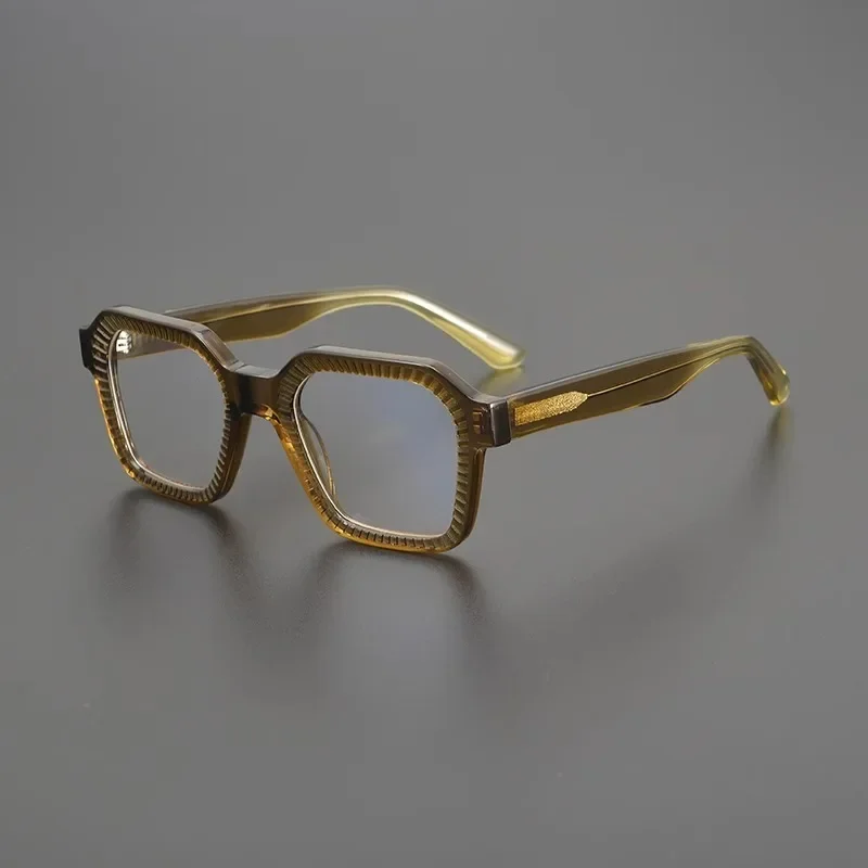 Niche Premium Thick Frame Glasses Frame Women's Retro Square Acetate Polychromatic Optical Reading Men's Prescription Eyewear