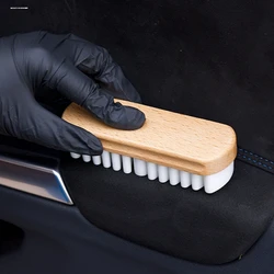 Car Interior Parts Detailling Cleaning Brush Alcantara Suede Deerskin Plush Fabrics Beauty Care Brush Car Upholstery Clean Tool