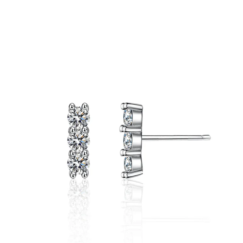 

Round Cut Moissanite Stud Earring for Women Men D Color Sparkling Diamond 925 Sterling Silver Ear Studs Party Jewelry Gifts