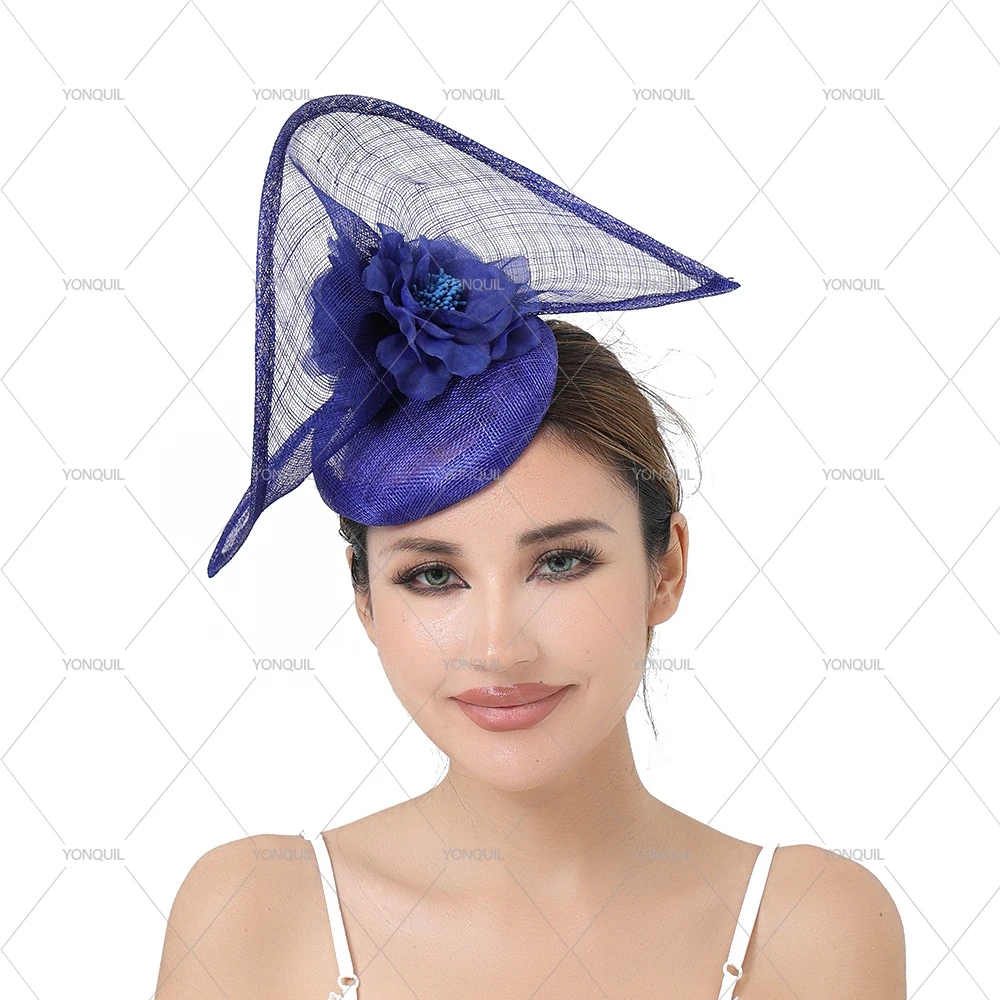 Women's High-Quality Sinamay Fascinator Hat Clip Church Cocktail Wedding Bride Hair Accessory Party Fedora Cap