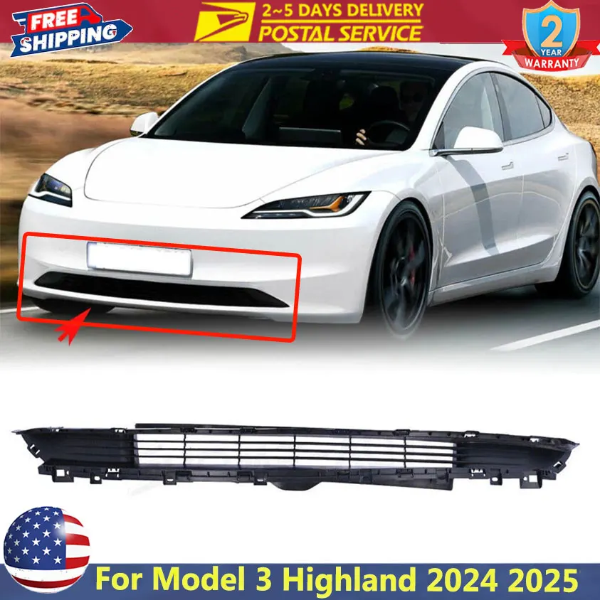 

Car Cover Grille For Model 3 Highland 2024 2025 Front Bumper Lower Grille Mesh Decorative Cover Car Accessories Dust Proof