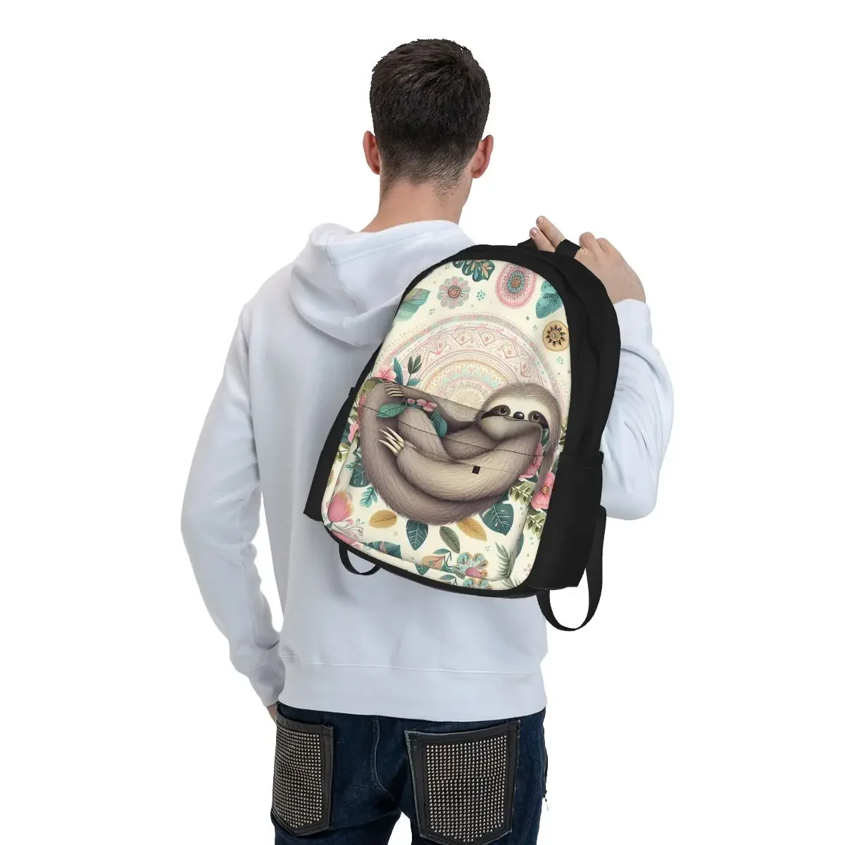 Mochila con estampado Floral para niño y niña, Bolsa Escolar con estampado de dibujos animados, bolso de hombro para ordenador portátil