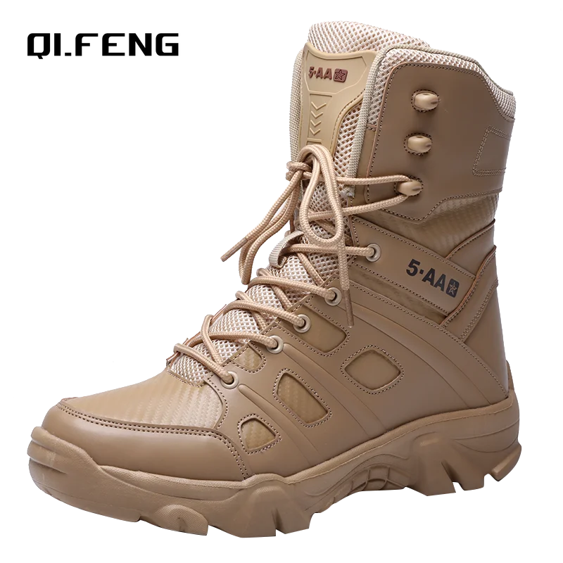 Big Size 47 Men\'s Boot Combat Mens Ankle Boot Tactical Warm Fur Army Boot Male Shoes Work Safety Shoes Motocycle Boots