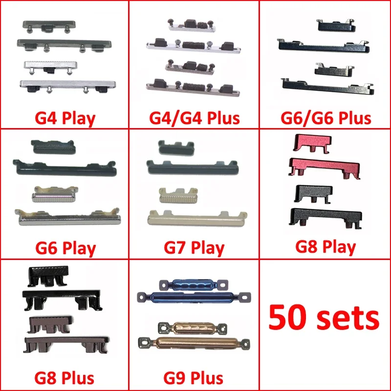 50 Sets For Motorola Moto G4 G6 G8 G9 Plus G4 G6 G7 G8 Play Phone New Power Volume Button External Side Key