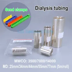 1roll=5meters Lab Dialysis Membranes, Regenerated Cellulose Dialysis Tubing MWCO3500 /7000/ 8000-14000 Scientific Research