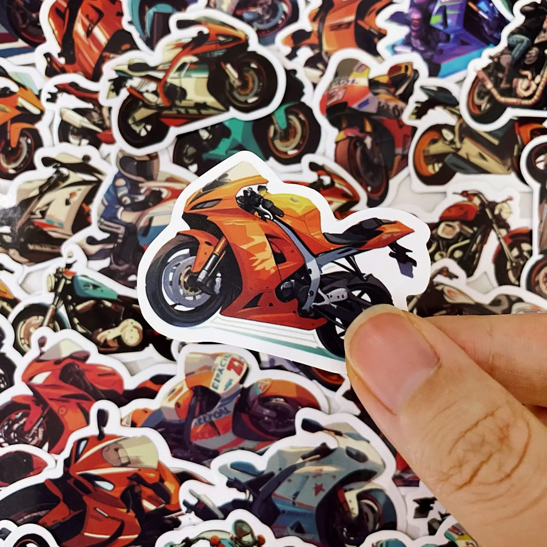 50Pc Cool Motorcycle Stickers DIY Scrapbooking Journal Collage Phone Diary Album Happy Plan Gift Decoration