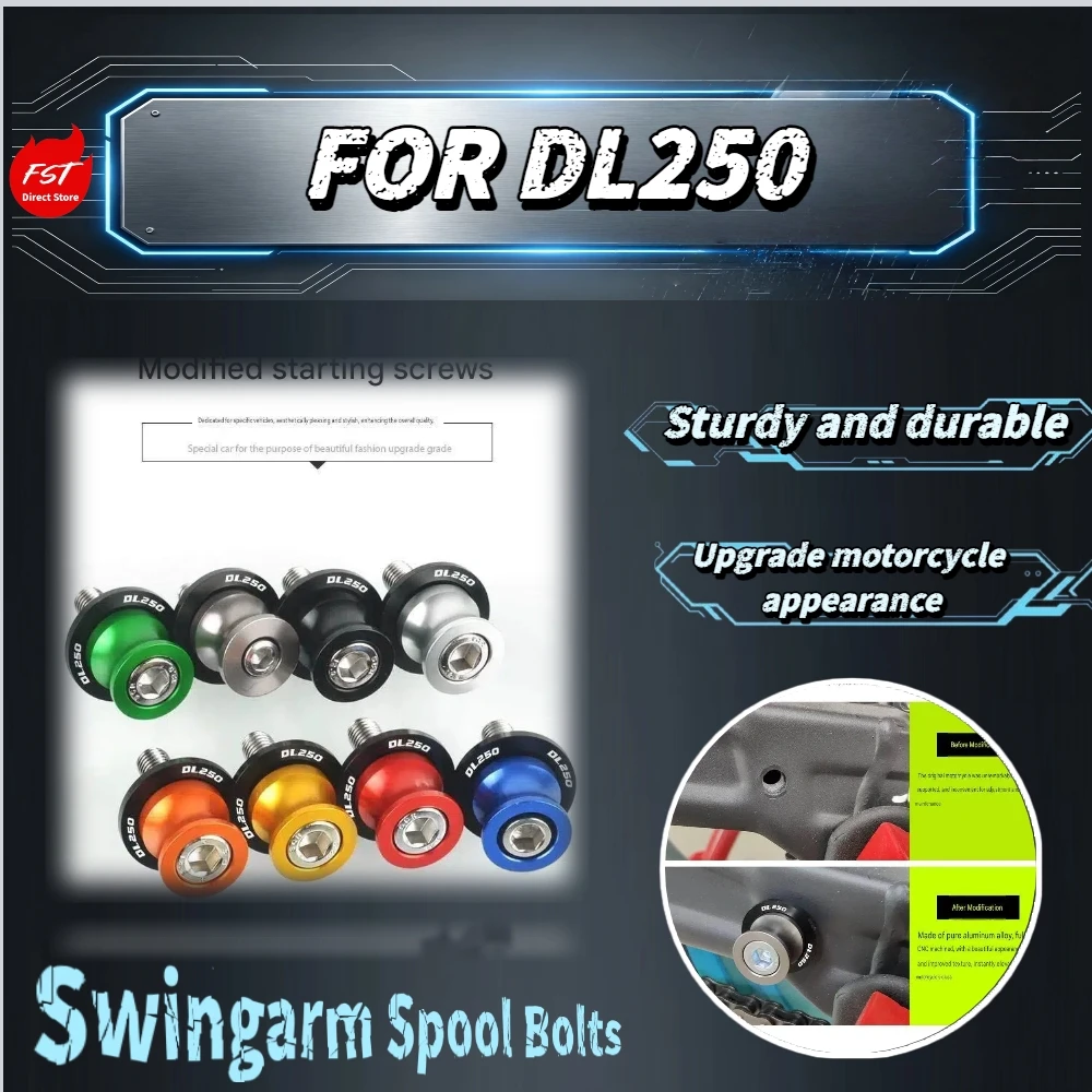 For DL250 Multi Color Alloy Lift Spools Precise Thread Perfect Match Original Swingarm Mount Hole Riding Parts