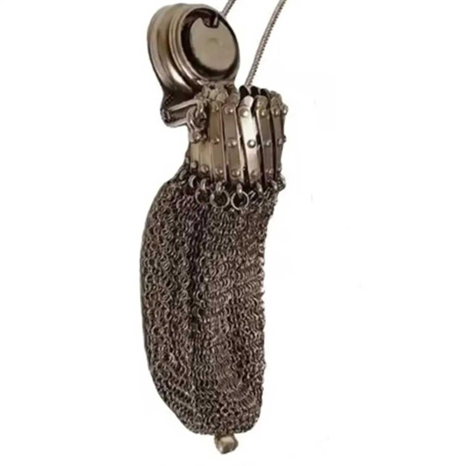Small Retro Wallet Purse Metal Mesh Pouch 1920s English Antique Style Twist Lid Gate Top Coin Key Holder Vintage Bag