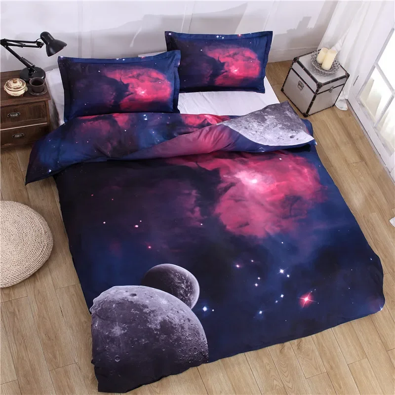 student-single-bed-three-piece-set-double-sheet-duvet-cover-pillowcase-set-3d-starry-sky-sheet-earth-universe-four-piece-set