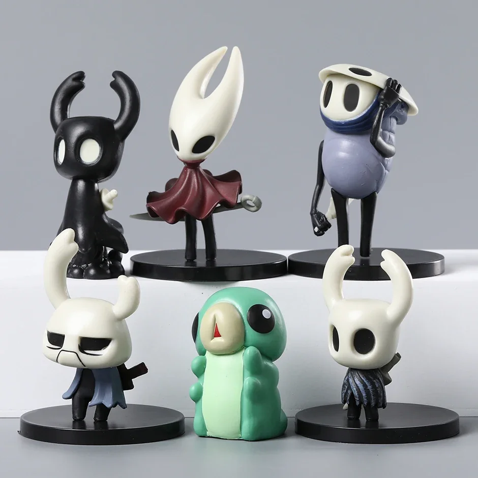 Hollow Knight The Knight Hornet Quirrel Zote Grub Q Version Dolls PVC Figures Toys 6pcs/set