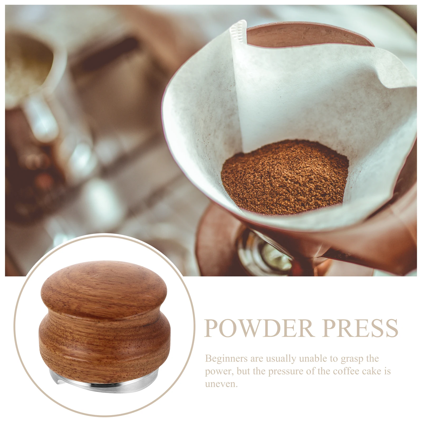 

Stainless Tamper Powder Pressing Tool Professional Bean Dosing Funnel Hammer Accessories Suitable for Flour Sugar