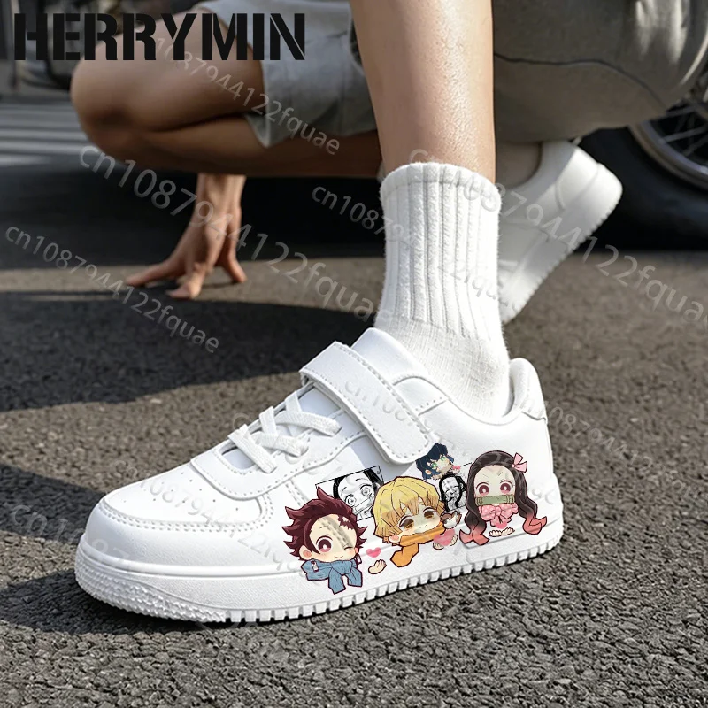 Cute Kamado Tanjirou Kamado Nezuko New Hot 7-18 Year Old Boys Girls Comfortable Durable Sports Shoes Student Gift