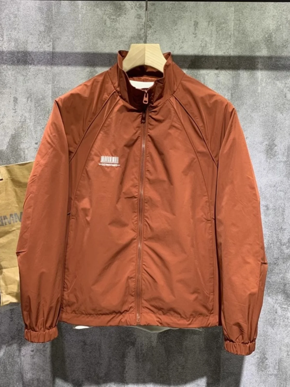 

Casual Men's Stand Collar Jaet Outerwear Spring Autumn New Sle Faionable Versatile Youthwear Zipper Closure Long Sve