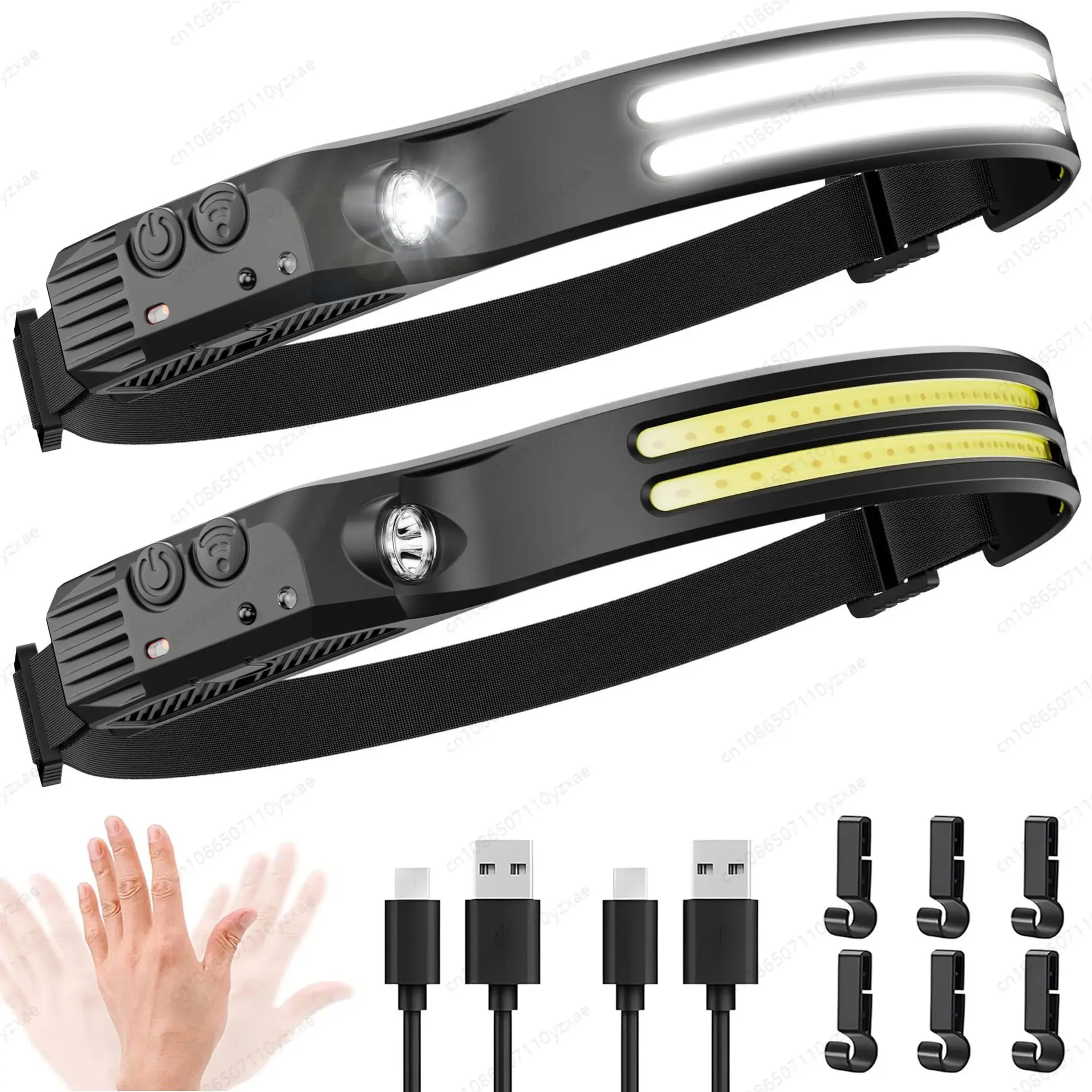 Headlamp with Motion Sensor, Super Bright & Waterproof Light, Rechargeable Long Runtime for Hands-Free Use