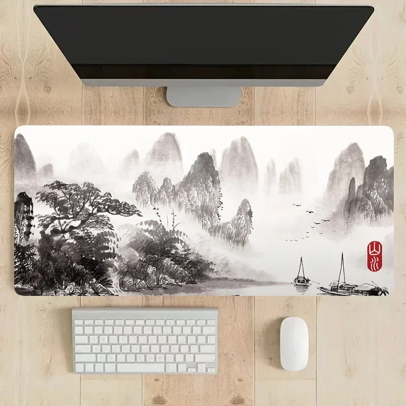 Ink Sakura Landscape Mouse Pad Computer Office Game Table Mat XXL 100x50 Rug Rubber Anti-slip Gaming Keyboard Mousepad Desk Pads